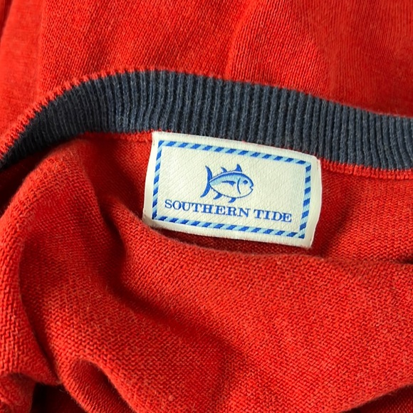 SOUTHERN TIDE Men’s Red V-Neck Cotton Sweater L - Picture 2 of 7